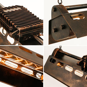 <span class=keywords><strong>Lampadario</strong></span> Creativo in <span class=keywords><strong>Ferro</strong></span> <span class=keywords><strong>Battuto</strong></span> Stile Industriale Americano Steampunk per Bar e Caffè con Luci a Bulbo, Decorativo Retrò Vintage in Acciaio - Product Image 6