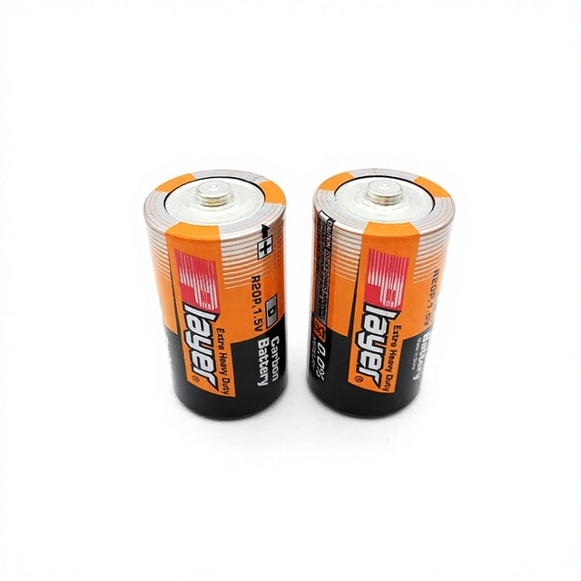 R20P UM-1 D Size Zinc Carbon Dry Battery 1.5V Heavy Duty 2 Pcs/Blister Card 720 Mins for Remote Control & Toys