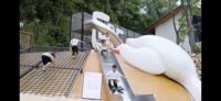 Fabrication de terrain de jeu extérieur pour parc d'attractions extérieur comprenant un parcours de corde, un toboggan extérieur et un équipement d'amusement non alimenté