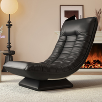 Sillones Moon con Respaldo Ajustable Giratorio, Muebles de Lujo Nórdicos Modernos de Esponja y Cuero, Sofá para el Hogar, Sillones de Salón