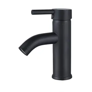 Grifo de acero inoxidable de lujo, negro, para Baño