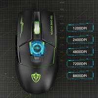 Souris filaire USB SHIPADOO G7 7D pour ordinateur portable de gaming Esports, rétroéclairée LED, capteur optique programmable, robuste, pour droitier