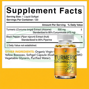 Kapsul Lunak Ekstrak Kunyit Ausreson Curcumin, Suplemen Pendukung Kesehatan Sendi, <span class=keywords><strong>500mg</strong></span> Kapsul Lunak Curcumin - Product Image 2