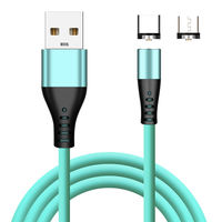 360 câble de Charge en Silicone liquide coloré 3 en 1 câble de charge magnétique USB 1M/2M Android câbles magnétiques écologiques