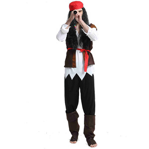 TV Movie <strong>Costumes</strong> Party <strong>Men</strong> Women Pirate <strong>Costume</strong> Buccaneer Cosplay Halloween Package Polyester ODM Service Adult Black - Product Image 5