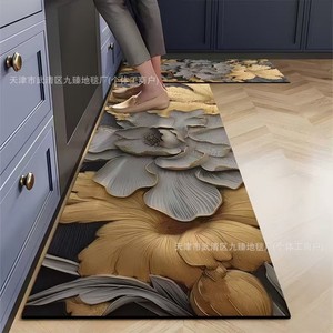 Alfombra de Cocina Floral Rectangular Antideslizante de Tierra de Diatomeas para Entrada del Hogar - Product Image 3