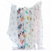 Double gaze de coton en bambou biologique à impression personnalisée en gros nouveau-né bébé mousseline emmailloter couverture enveloppes de réception pour les nouveau-nés