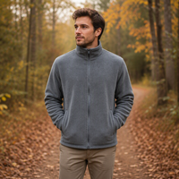 Veste polaire hiver homme/femme, col montant, fermeture éclair intégrale, très chaude, résistante au froid, confortable pour les travaux extérieurs – Grande Vente