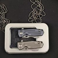 Couteau pliant miniature en acier D2 de qualité supérieure, manche en alliage de titane, roulement à billes, couteau de poche, outil de survie pour le camping