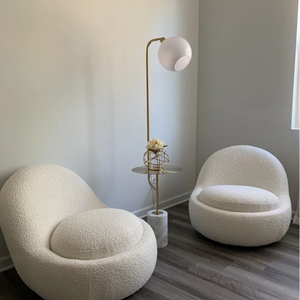 Sofás de sala de estar, silla de tela, sofá individual, sillón gris moderno, sofá de un solo asiento de estilo clásico con espalda baja - Product Image 2