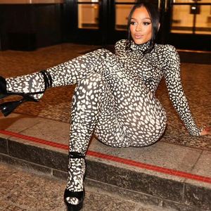 جمبسوت من قطعة واحدة مطبوع عليه فهد ملابس نسائية ضيقة لتمارين اليوجا والجمبسوت - Product Image 6