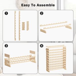 ราวตากผ้าไม้ ราวตากผ้าไม้เนื้อแข็งสำหรับเสื้อสเวตเตอร์ เสื้อผ้าชั้นใน และอื่นๆ ราวตากผ้าไม้พับได้ที่ทนทานกว่า - Product Image 6