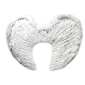 <span class=keywords><strong>Fata</strong></span> tinta con le ali di piume di carnevale fatte a mano per bambini adulti bianco angelo nero ala per feste di danza Cosplay di Halloween - Product Image 1
