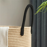 Panier à linge rond en corde de coton tressée, pliable, détachable, multifonctionnel, de haute qualité, personnalisé, pour le nettoyage des vêtements