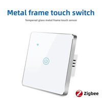 Interrupteur mural tactile SIXWGH de qualité supérieure avec panneau en verre, commande vocale, application à distance, compatible Zigbee/WiFi, personnalisable, compatible Alexa