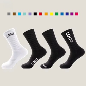 Chaussettes de football personnalisées en gros, chaussettes de sport antidérapantes pour le football et le basketball, pour hommes, enfants et jeunes, avec logo brodé, de haute qualité, athlétiques - Product Image 1