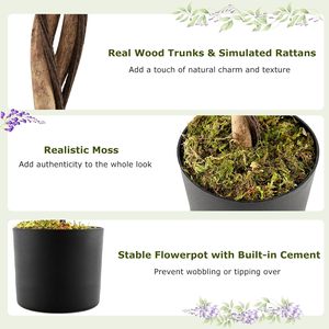 Lot de 2 arbres artificiels de glycine de 1,80 m, plantes artificielles à fleurs violettes <span class=keywords><strong>en</strong></span> pot de pépinière pour la décoration intérieure, du bureau, de la véranda et du salon - Product Image 5