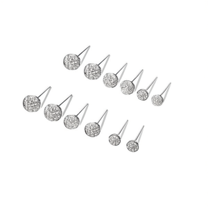 Set di 12 Orecchini in Acciaio Inossidabile con Perline di Diamanti Ziyan, Gioielli Minimalisti da Donna per Uso Quotidiano - Product Image 2