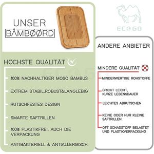 Planche à découper moderne en bambou avec rainure à jus et surface de coupe antidérapante Bonne planche à découper Bloc à découper solide pour la cuisine - Product Image 3