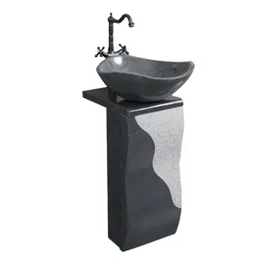 Natural Stone Pedestal Basin Granite Bowl Sink For Washing