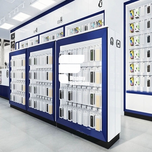 Centre commercial, magasin de réparation de téléphones portables en bois, meubles de vitrine, design d'intérieur de magasin de téléphones portables - Product Image 3