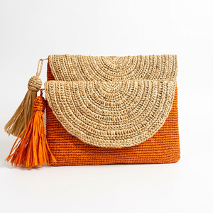 Bolso de Mano Bohemio de Rafia Tejida para Mujer, Bolso de Hombro de Playa con Cierre Magnético, Bolso de Mano para Viajes de Verano - Product Image 1