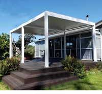 Pavillon en aluminium imperméable sur mesure, design européen, double vitrage trempé, style à persiennes