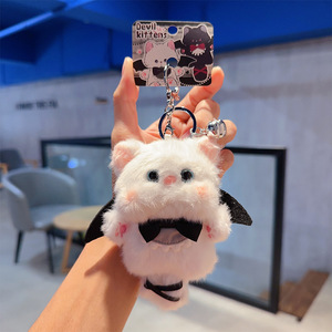 Llavero de Peluche con Muñeca de Gato <span class=keywords><strong>Géminis</strong></span> en Blanco y Negro, Estilo OOTD de HECION, Lindo y Animado - Product Image 5