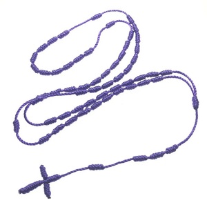 Collar de <span class=keywords><strong>Rosario</strong></span> de cuerda religiosa, accesorio práctico de fácil transporte, con nudo de punto giratorio, para rosarios - Product Image 2