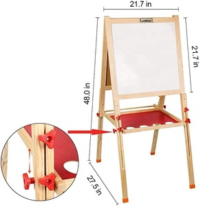 HZVCW-rollo de <span class=keywords><strong>papel</strong></span> de dibujo de madera de doble cara, <span class=keywords><strong>pizarra</strong></span> blanca, <span class=keywords><strong>caballete</strong></span> artístico para niños de madera, 55x45cm - Product Image 5