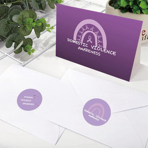 Ruban de sensibilisation carte inspirante cadeau de sensibilisation au cancer survivant violence domestique Art carte de ruban violet pour les femmes - Product Image 3