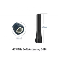 Antenne flexible souple 3DBi de 60mm pour module UHF LoRa RF 433 MHz Antennes de communication courtes et épaisses