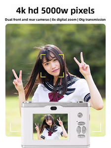 Cámara <span class=keywords><strong>digital</strong></span> 4K <span class=keywords><strong>Full</strong></span> <span class=keywords><strong>HD</strong></span> 1080P con zoom óptico 16X, minicámara de enfoque automático, Flash delantero y trasero de doble lente, función de disparo nocturno - Product Image 2