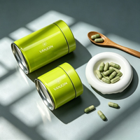 Boîte en fer blanc métallique vert bleu mat hermétique avec couvercle à vis pour capsules, biscuits, bonbons, chocolats, snacks, sucettes, aliments pour animaux de compagnie