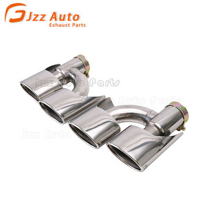 Les pièces d'auto modifient le diamètre de tuyau d'échappement de style de H d'acier inoxydable entrée de 67mm 125x75mm <span class=keywords><strong>Double</strong></span> tuyau ovale de gorge de sorties <span class=keywords><strong>double</strong></span> pointe d'échappement - Product Image 1