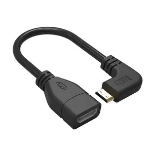 Kabel Adaptor HDMI Mini Ke HDMI TV, Sudut Kanan 90 Derajat Kecepatan Tinggi