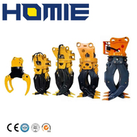Hydraulic Grapple Rotatory Log Scrap Metal Stone Rock Wood Straw Timber Grab Excavator Attachment