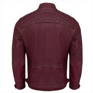 Veste en cuir pour moto pour hommes, veste de motard en cuir, fermeture éclair sur toute la longueur, coupe-vent, vêtements d'automne - Product Image 2