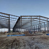 Structure de charpente métallique, bâtiment d'atelier préfabriqué en acier avec design industriel