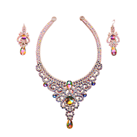 Collier Couronne Fait Main Tendance en Plaqué Argent Brillant avec Strass pour Spectacle de Danse Orientale, Bijoux pour Femme