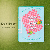 Tapis de pique-nique portable d'extérieur deux-en-un, en tissu Oxford 600D, imperméable, épaissi, pliable, pour la plage et le camping