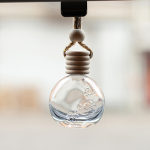 10ml botol liontin parfum aroma aromaterapi minyak Diffuser esensial kaca bening oblong dapat diisi ulang kosong dengan tutup kayu - Product Image 1