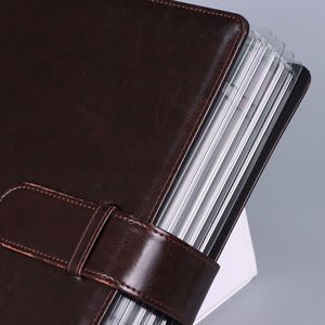 <span class=keywords><strong>Classeur</strong></span> à cartes en cuir marron à 3 anneaux avec fermeture magnétique Album photo en acrylique - Product Image 2