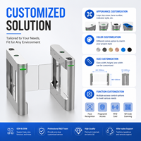 Portillon tournant RFID avec scanner QR, contrôle d'accès automatique, barrière pivotante anti-collision pour piétons, portillon rapide pour salle de sport