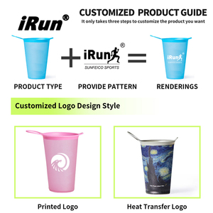 Vaso Plegable para Correr <span class=keywords><strong>IRun</strong></span>, Vaso de Agua Suave Personalizado para Maratón, Vaso Plegable de TPU para Senderismo, Vaso Portátil para Beber - Product Image 4