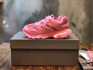 Pink Chunky Lace-up Sneakers Solid Color Mesh Lining Round Toe Lighted EVA Midsole Rubber Outsole All Seasons - Product Image 1