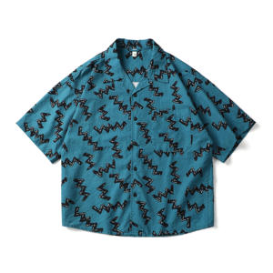 Camisa Floral de Cinco Botones con Cuello Cubano Estilo Hawaiano, Holgada y Brillante, para Hombre y <span class=keywords><strong>Mujer</strong></span> - Product Image 3