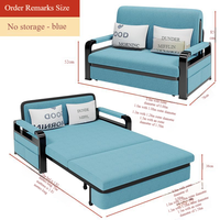 Sofá Cama Plegable Multifuncional Runwood con Estructura Metálica Moderna y Almacenamiento para Apartamento, Dormitorio, Hotel, Sala de Estar