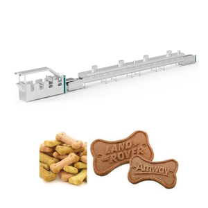 Yeni Otomatik PLC Paslanmaz Çelik 304 Evcil Hayvan Bisküvisi Kuş Köpek Ödül Mamaları Kemik Şeklinde Kurabiye İşleme Makinesi Hattı - Product Image 1
