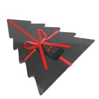 Plateau en ardoise pour cadeaux de Noël, plateau en ardoise pour arbre de Noël, planche à découper noire, plateau de service pour aliments, plateau de service pour les fêtes